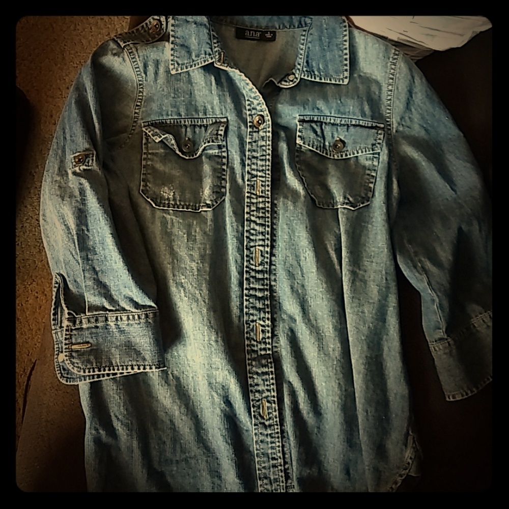 Jean button down shirt